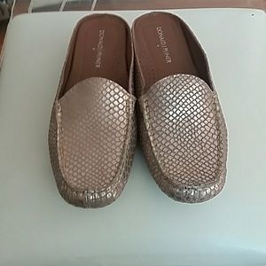 Rose gold slip ons